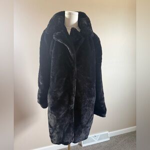Urban Republic Black Plush Faux Fur Coat Boot Barn
